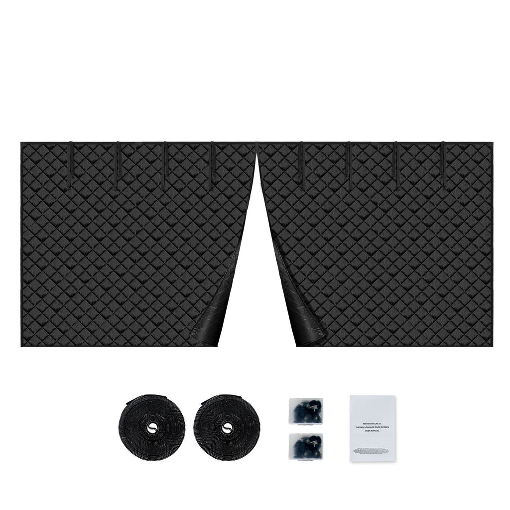 Garage Door Screen for Winter, 18x7FT, Garage Door Insulation Kit, Magnetic Thermal Insulated Door Curtain with 300D Oxford Fabric Heavy Duty Weighted Bottom, Easy Assembly for Garage Door