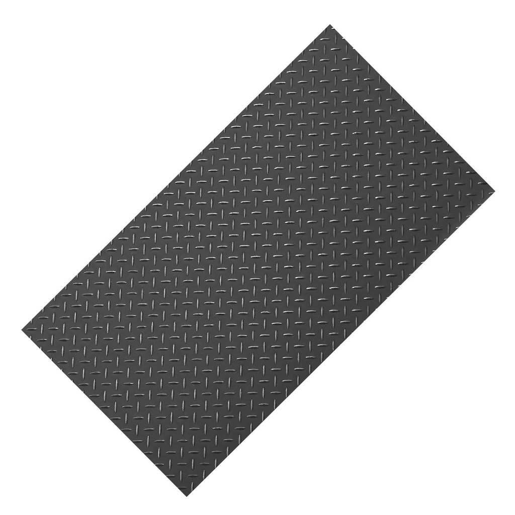 Garage Floor Roll, 4 x 10 ft Garage Flooring Mat, 2.2 mm Thickened PVC Diamond Plate Floor Protector Mat with Double-sided Tape, Non-Slip, Easy to Clean for Warehouse, Gyms, Trailer, Black