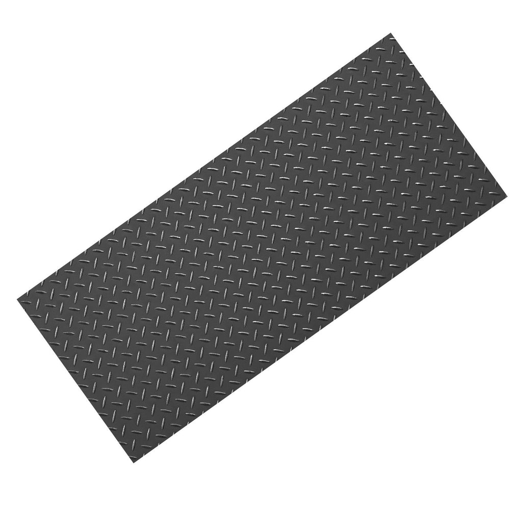 Garage Floor Roll, 7.5 x 20 ft Garage Flooring Mat, 2.2 mm Thickened PVC Diamond Plate Floor Protector Mat with Double-sided Tape, Non-Slip, Easy to Clean for Warehouse, Gyms, Trailer, Black