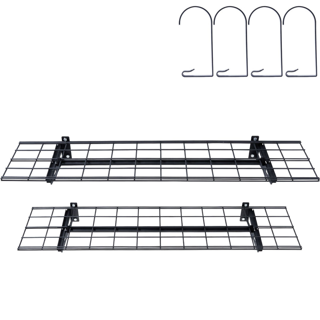 Garage Storage Shelving, 2 Pack, 4 x 1 ft Heavy Duty Garage Shelves Wall Mounted, 400 lbs Load Capacity(Total) Garage Storage Rack Floating Shelves, Suitable for Shop, Shed, Garage Storage
