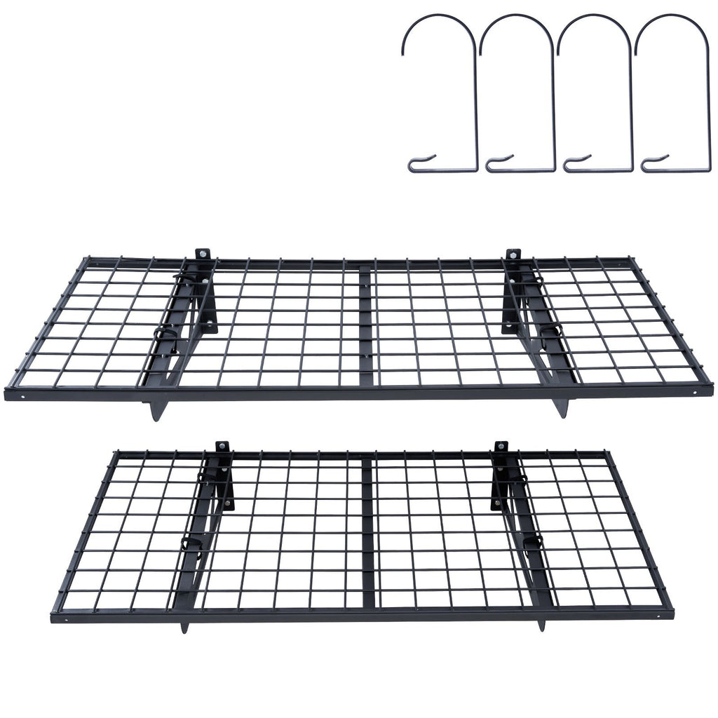 Garage Storage Shelving, 2 Pack, 4 x 2 ft Heavy Duty Garage Shelves Wall Mounted, 502 lbs Load Capacity(Total) Garage Storage Rack Floating Shelves, Suitable for Shop, Shed, Garage Storage