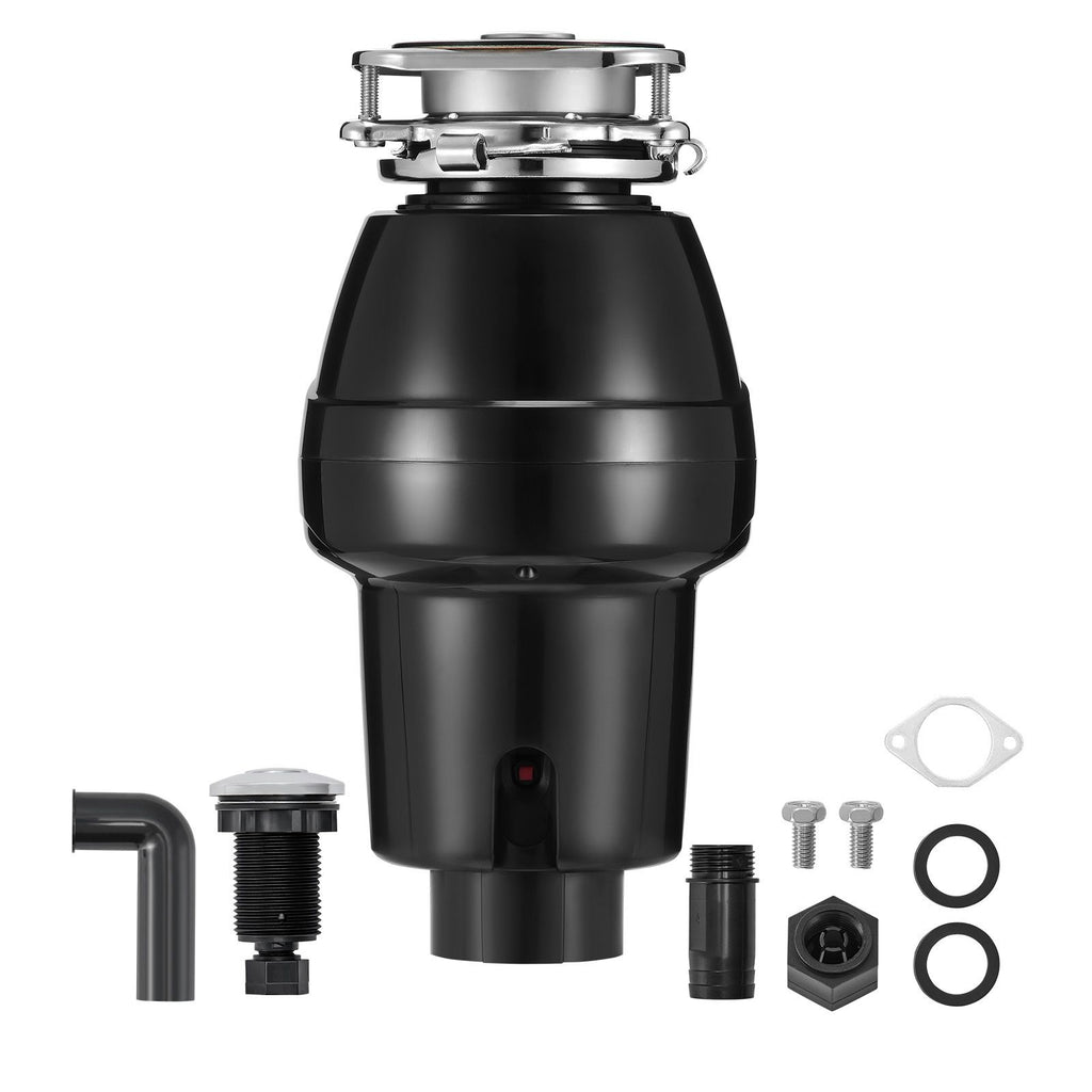 Garbage Disposal, 1/2 HP 3450RPM Continuous Feed Food Waste Disposer, 3-Bolt Mount Food Waste Grinding System with Sound Reduction, Power Cord & Splash Guard for Kitchen Sinks