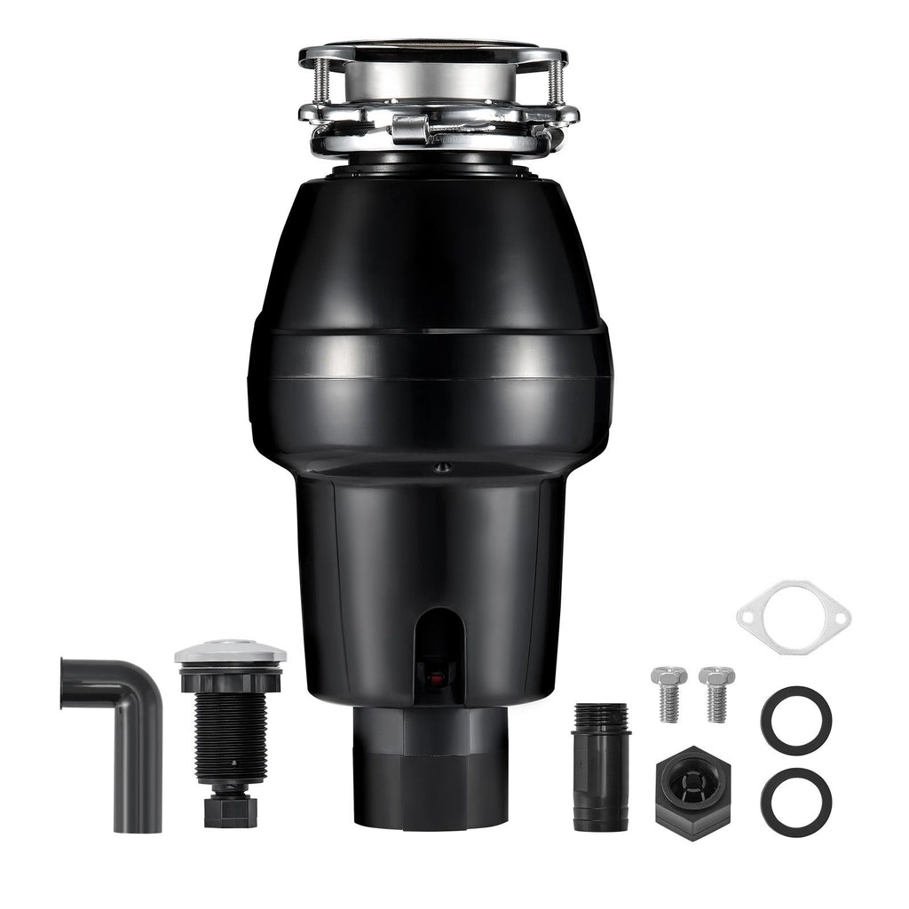 Garbage Disposal, 3/4 HP 3260RPM Continuous Feed Food Waste Disposer, 3-Bolt Mount Food Waste Grinding System with Sound Reduction, Power Cord & Splash Guard for Kitchen Sinks