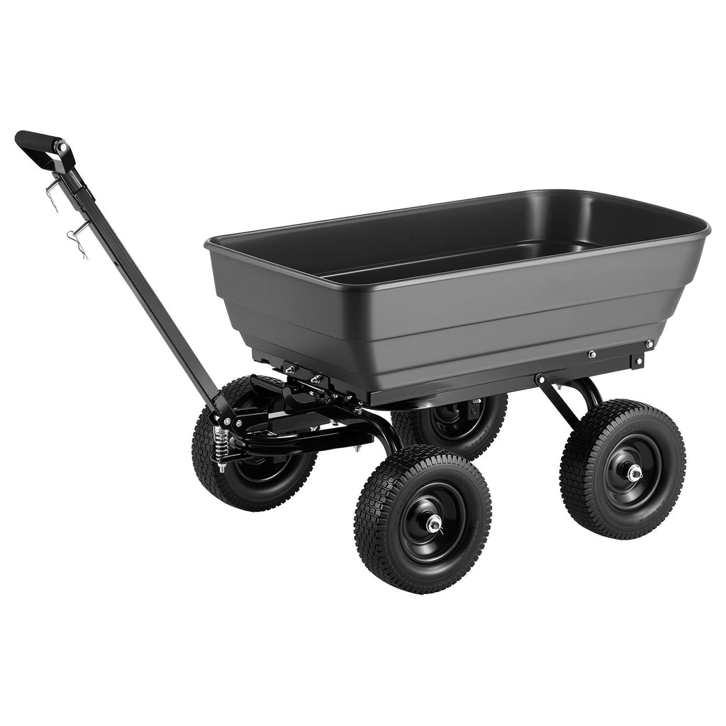 Garden Dump Cart, 1200 lbs Poly Dump Cart, 6 Cu. Ft. Garden Carts Dumps Wagon with 2-in-1 Convertible Handle, 90° Quick-Dumps Mechanism, 180° Swivel Wheels, Yard Wagon for Plants, Soil, Crops