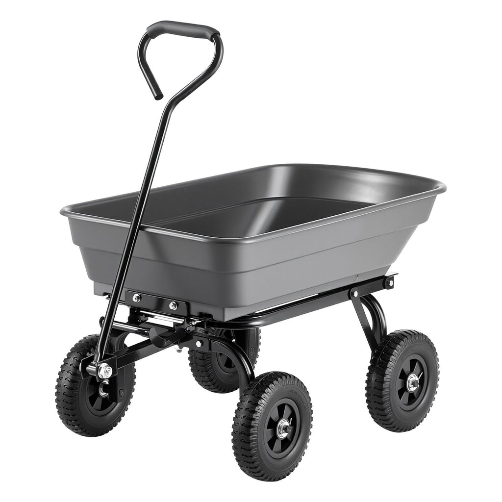 Garden Dump Cart, 400 lbs Poly Dump Cart, Garden Carts Dumps Wagon with 90° Quick-Dumps Mechanism, 180° Swivel Wheels, 270° Flexible Rotating Bearings, Yard Wagon for Plants, Soil, Crops