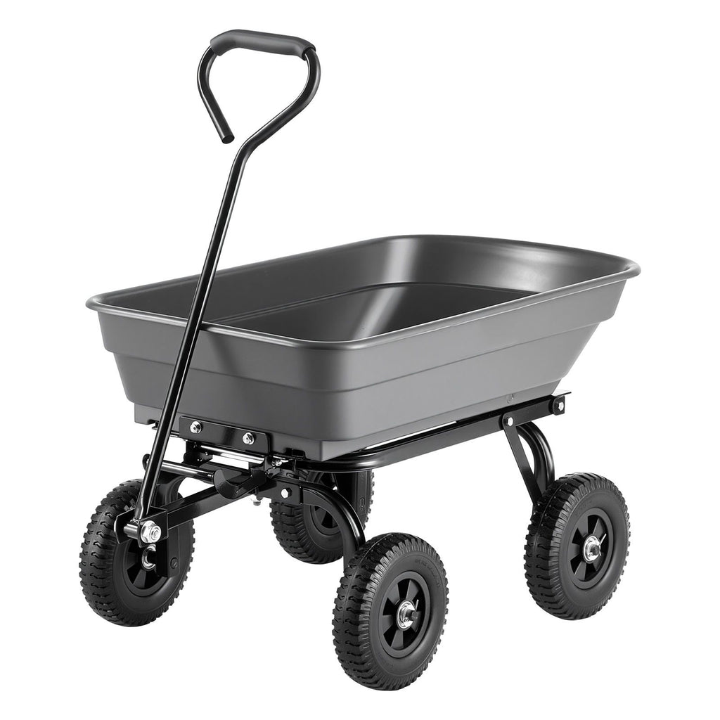Garden Dump Cart, 600 lbs Poly Dump Cart, Garden Carts Dumps Wagon with 90° Quick-Dumps Mechanism, 180° Swivel Wheels, 270° Flexible Rotating Bearings, Yard Wagon for Plants, Soil, Crops