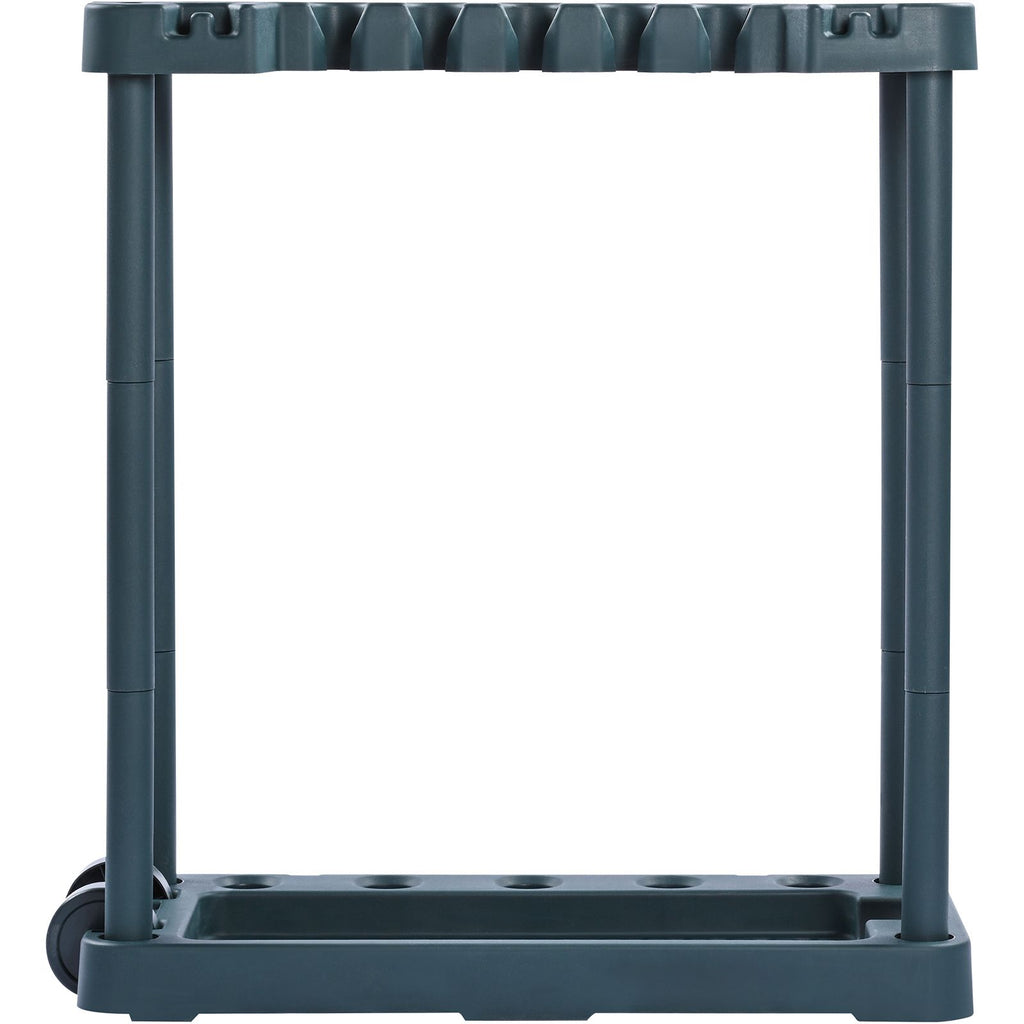 Garden Tool Organizer, 10 Slots, Yard Tool Tower Rack for Garage Organization and Storage, Hold Long-Handled Tool/Rake/Broom/Shovel, PP Garden Tool Stand Holder Organizer for Yard, Shed, Outdoor