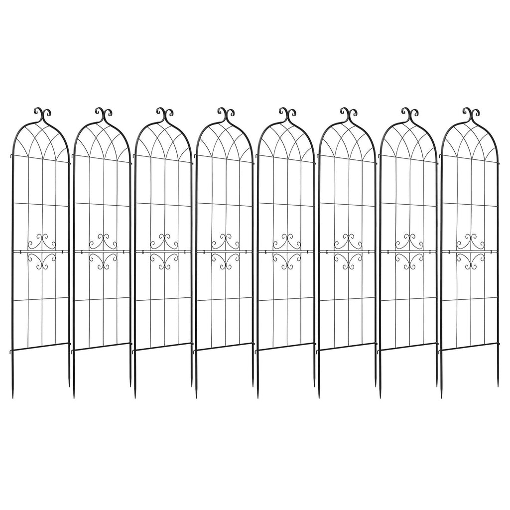 Garden Trellis, 71 x 20 inch Rose Trellis, 8 Packs Garden Flower Rose Trellises with Powder-Coated Finish & Convenient Locking Design, Plant Support Trellises for Flowers, Vegetables, Roses