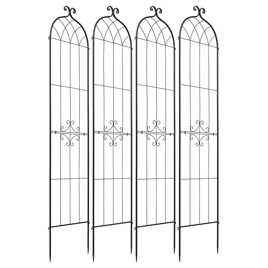 Garden Trellis, 87 x 20 inch Rose Trellis, 4 Packs Garden Flower Rose Trellises with Powder-Coated Finish & Convenient Locking Design, Plant Support Trellises for Flowers, Vegetables, Roses