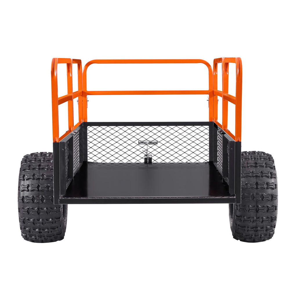 Garden Utility Trailer, 28 Cu. Ft. & 1800lbs, ATV UTV Trailer, Tow Behind Steel Dump Trailers, Removable Rear Panel, Heavy Duty Pull Behind Yard Trailers for Lawn Mower Tractor Garden Waste