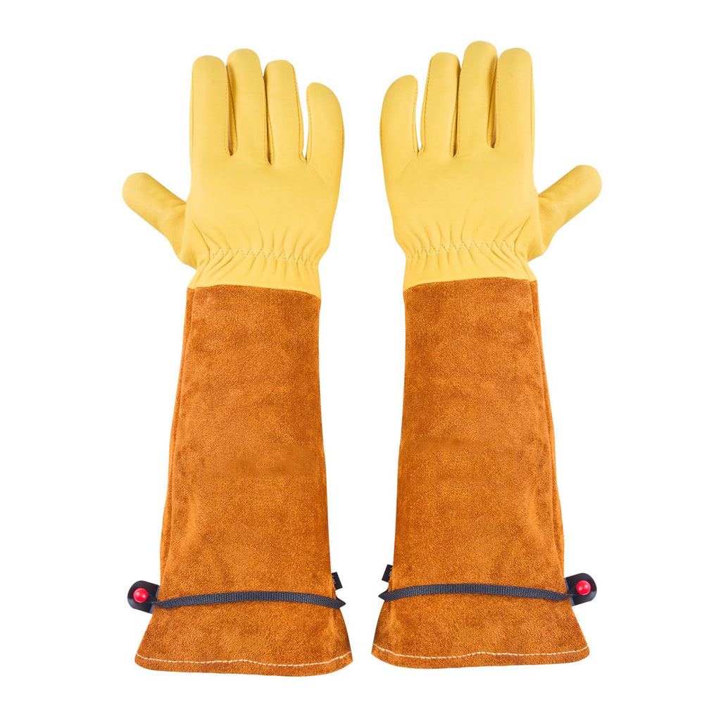 Gardening Gloves, Thorn Proof & Puncture Resistant Garden Gloves with Elastic Cuff, 17.5 in Long-Sleeve Glove Rose Pruning Glove for Men & Women Weeding Digging Planting, Size M