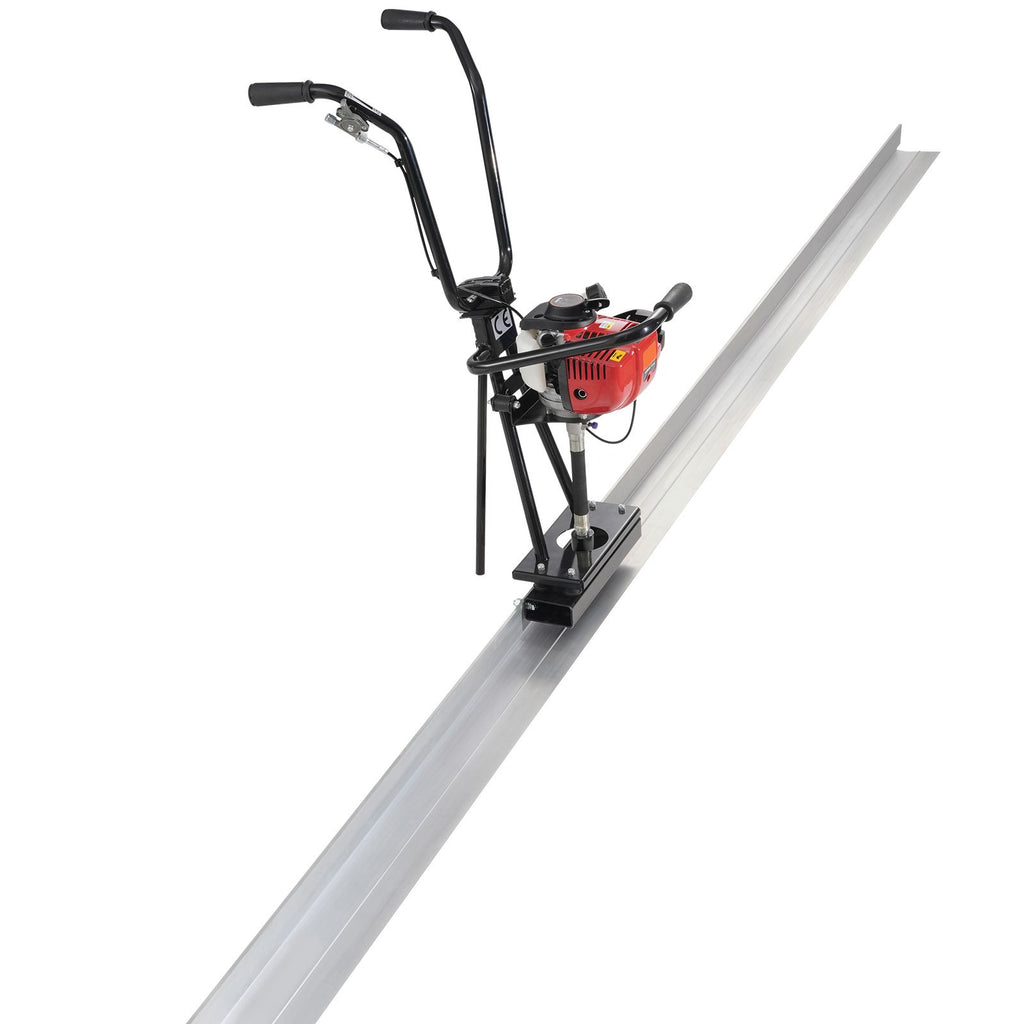 Gas Concrete Power Screed, 11ft Aluminum Board Straight Edge Bar Set, 4 Stroke Cement Finishing Vibrating Motor with Height Adjustable Handles, High Efficient Concrete Tools 6500RPM