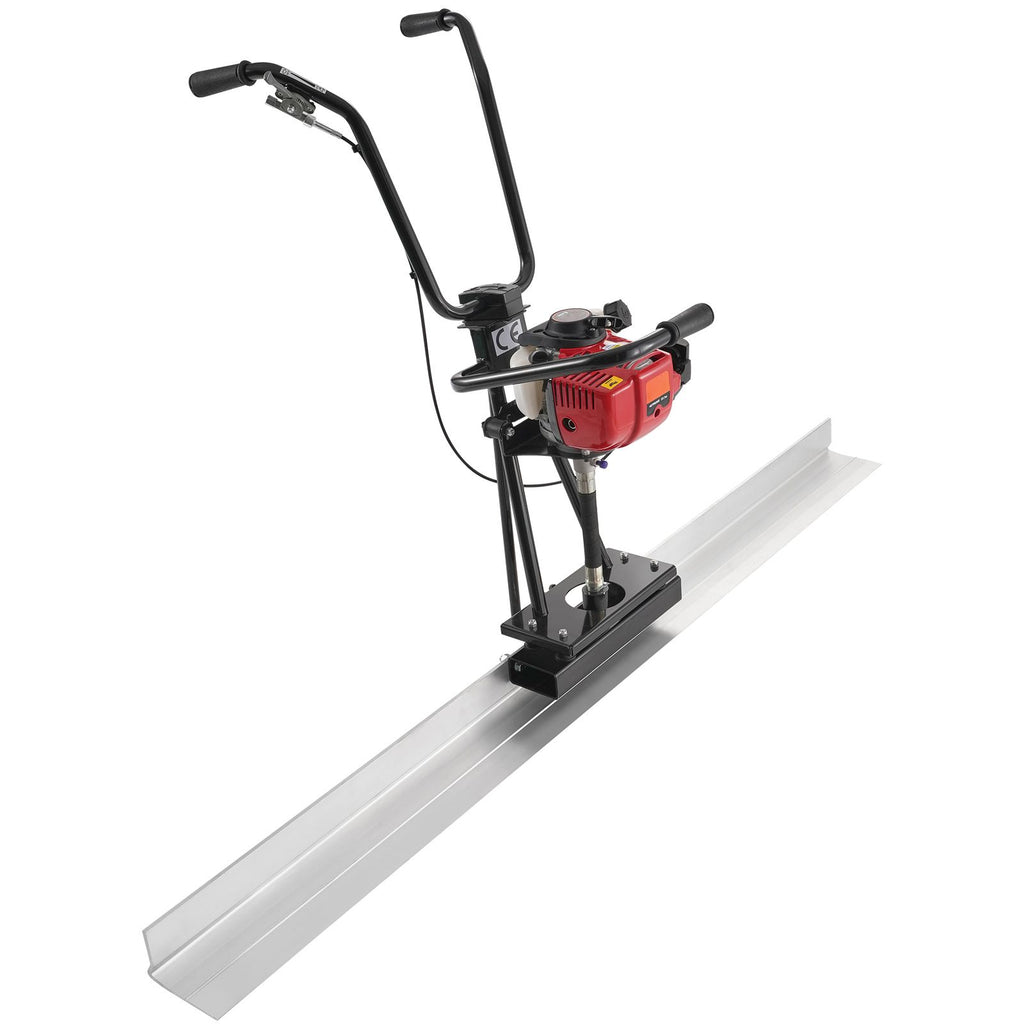 Gas Concrete Power Screed, 6ft Aluminum Board Straight Edge Bar Set, 4 Stroke Cement Finishing Vibrating Motor with Height Adjustable Handles, High Efficient Concrete Tools 6500RPM
