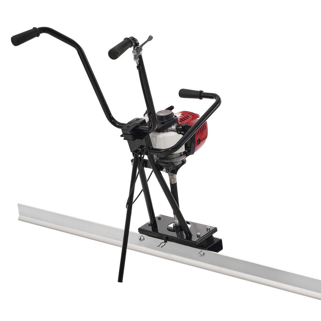 Gas Concrete Power Screed, 6ft/8ft/11ft Aluminum Board Straight Edge Bar Set, 4 Stroke Cement Finishing Vibrating Motor w/ Height Adjustable Handles, High Efficient Concrete Tool 6500RPM