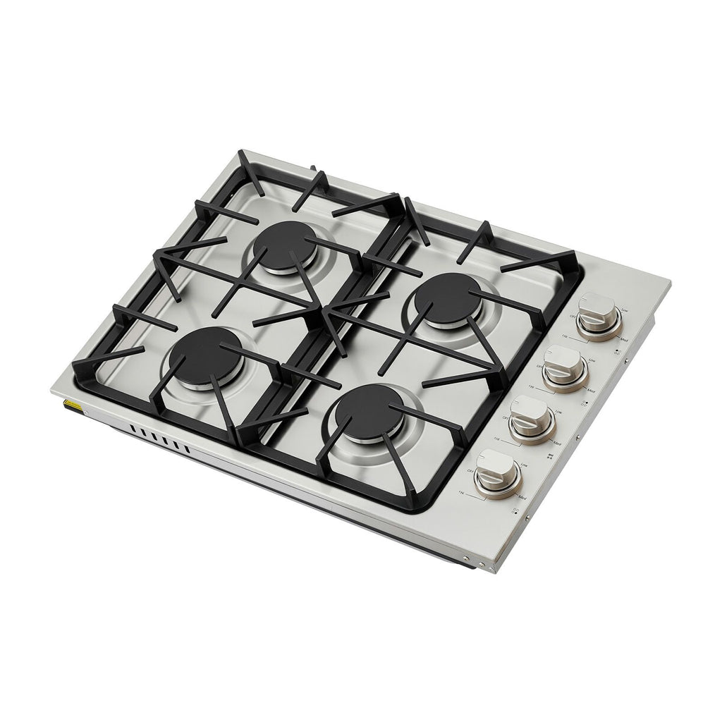 Gas Cooktop, 30 inch 4 Burners Gas Stove Top, Max 48000BTU Built-in Stainless Steel Stove Top LPG/NG Convertible Dual Fuel Cooktop Stoves with Sealed Burner for Sear, Stew, Boil, Stir-Fry