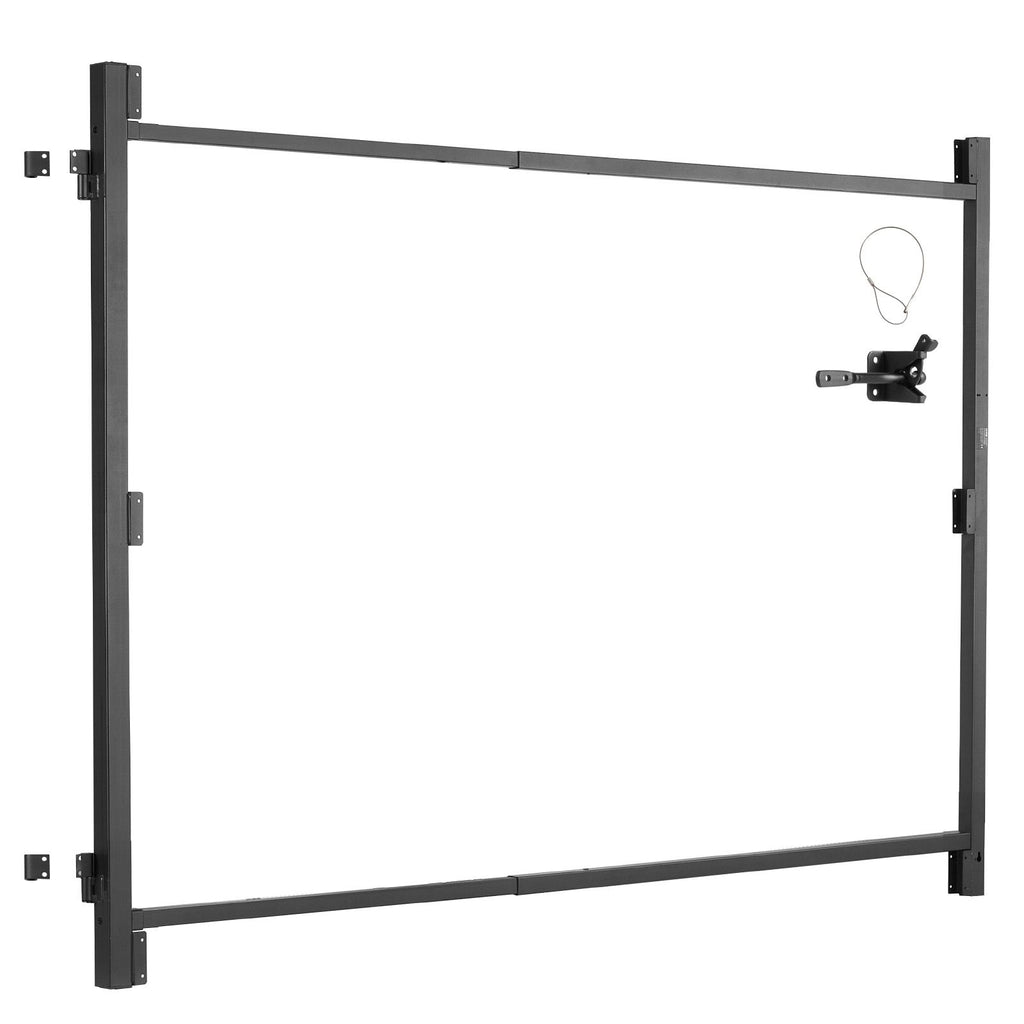 Gate Building Kit, Fits 40 to 72 in Wide Openings, Up from 4 to 5 ft High Fence, Adjustable Gate Building Kit, Anti Sag Full Gate Frame Kit with Latch Lock and Screws, for Wooden Fence, Iron
