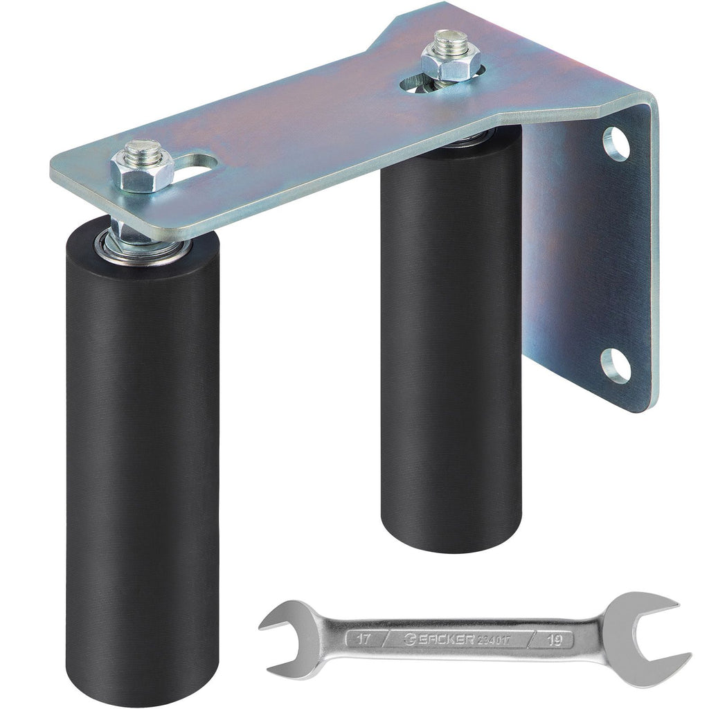 Gate Roller Guide 6\" Sliding Gate Black Nylon Roller Coloring Zinc Painted Sliding Gate Guide With L-Shape Bracket and Adjustable Bolts Slide Gate Support Assembly For Sliding Gates Guide Rolle