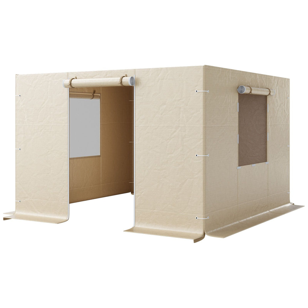 Gazebo Sidewall Fits 10 x 10 ft Gazebos, 4-Panel Winter Cover Side Walls for Hardtop Gazebo, High-Density PE Material, All Weather Outdoor Cover with Mesh Windows, Gazebos not Included