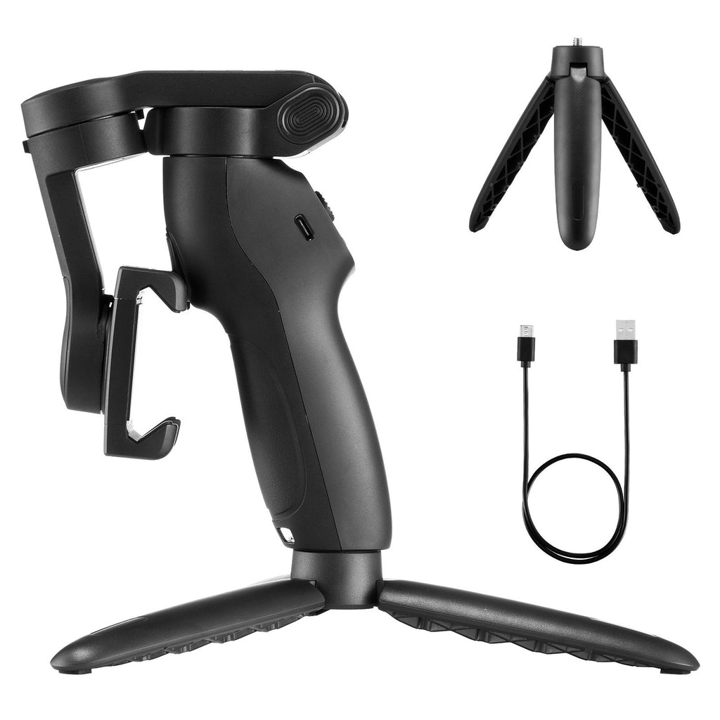 Gimbal Stabilizer for Smartphone, 3-Axis Stabilization, AI-Powered Phone Gimbal for Android iPhone with Fill Light, Tripod, Auto Tracking, Portable Foldable Phone Stabilizer for Video Recording