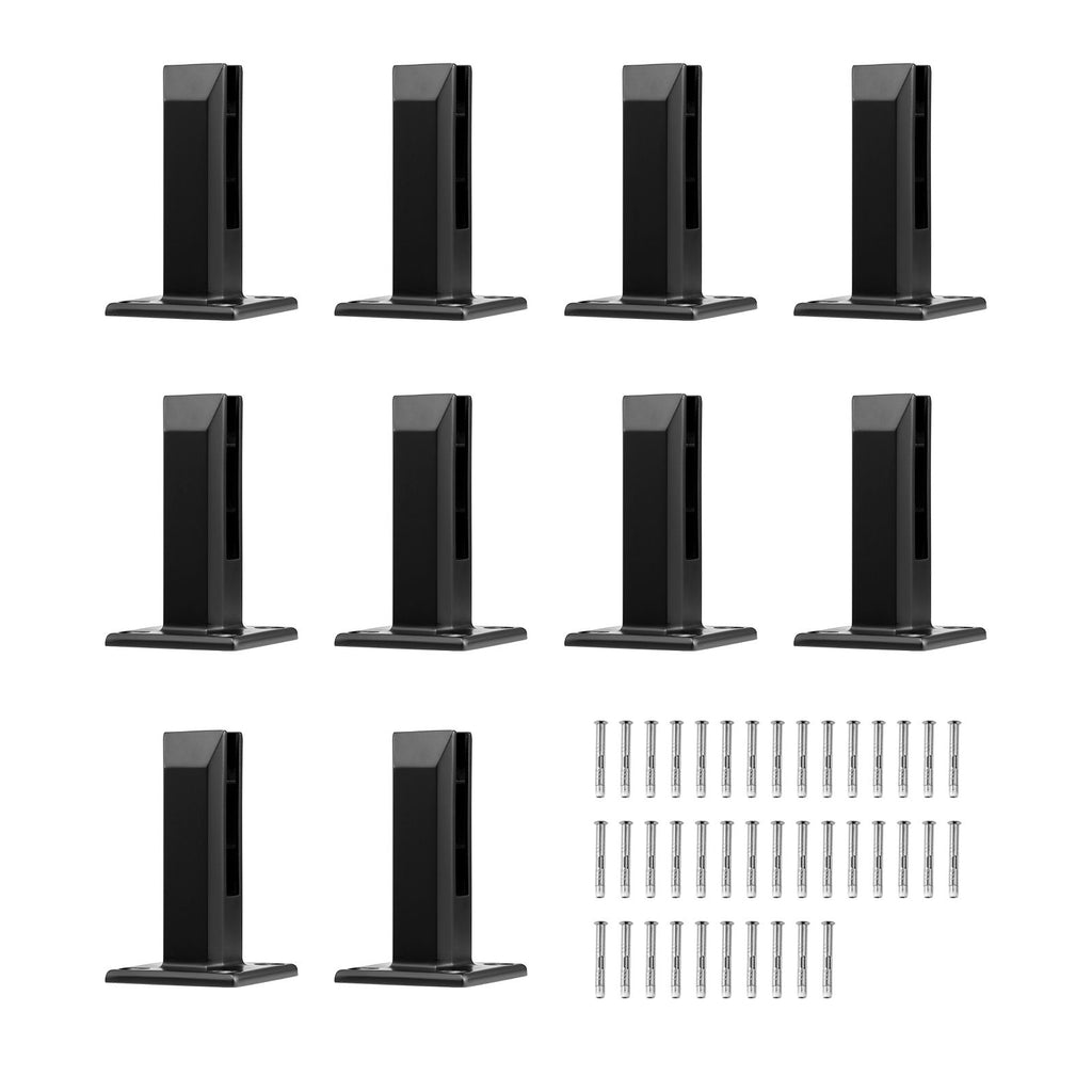 Glass Clamp, 10 PCS Square Glass Railing Bracket for 0.31 "-0.47 " Tempered Glass, 304 Stainless Steel Glass Mounting Clamp, 0.12' Thick Glass Shelf Bracket for Balcony, Garden, Deck, Stair