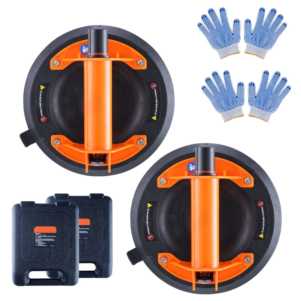 Glass Suction Cup, 8" 2 Pack 615 lbs Load Capacity, Vacuum Suction Cup with ABS Handle and Carry Box, Heavy Duty Industrial Suction Cup Lifter Tool for Glass, Granite, Tile, Metal, Wood Lifting