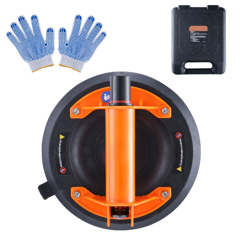 Glass Suction Cup, 8" 615 lbs Load Capacity, Vacuum Suction Cup with Steel Handle and Carry Box, Heavy Duty Industrial Suction Cup Lifter Tool for Glass, Granite, Tile, Metal, Wood Panel Lifting