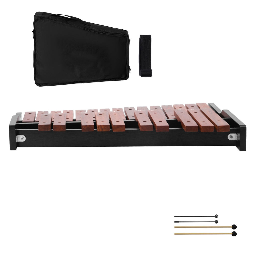 Glockenspiel Xylophone, 25 Notes, Wooden Professional Xylophone Percussion Instrument, with 4 Mallets, Carrying Bag, Beginner Glockenspiel Musical Instrument Kit for Adults and Kids Students