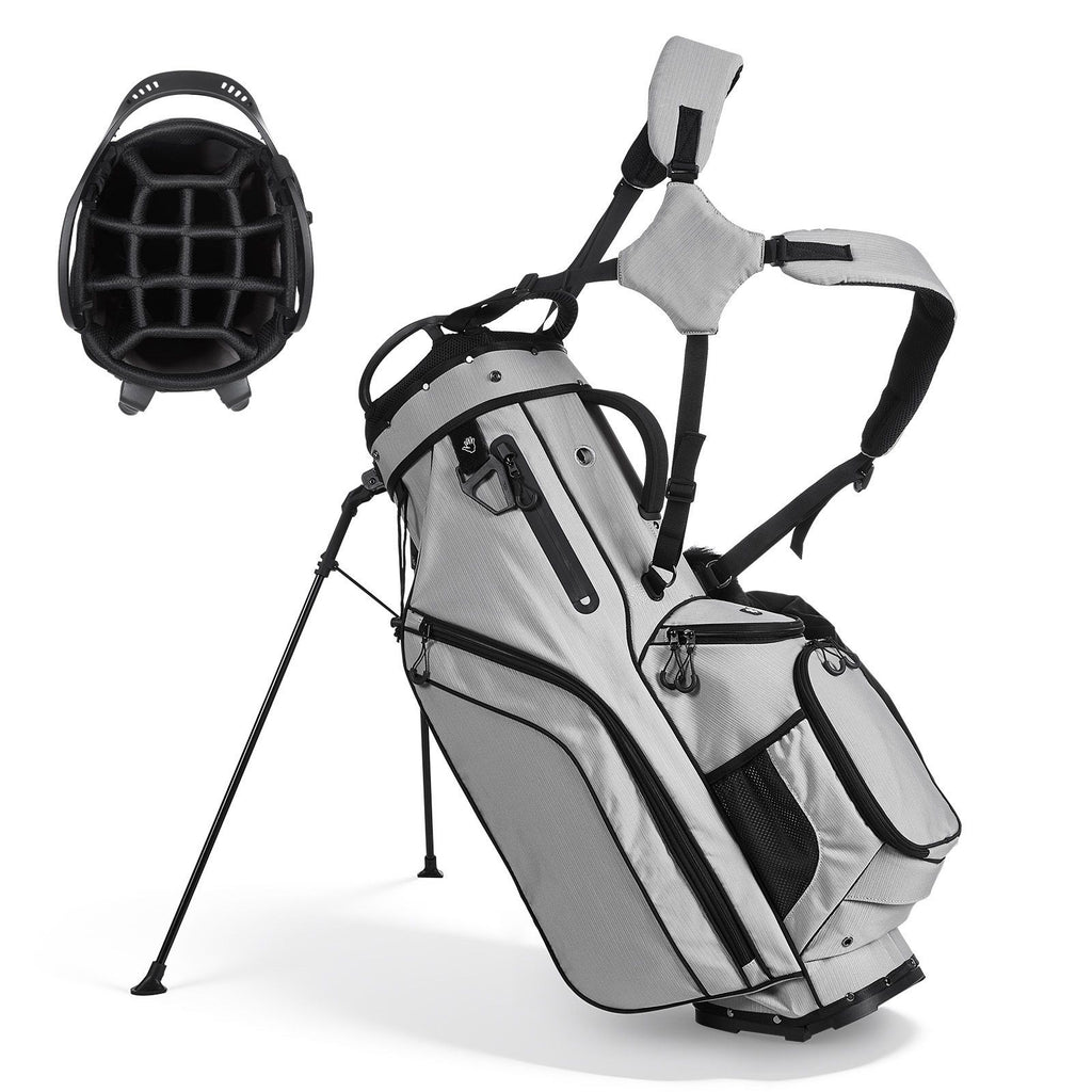Golf Cart Bag, 14 Way Top Divider Organizer, 2-in-1 Golf Club Bag with Full-length Divider, Dual Shoulder Straps, Support Legs, Rain Hood, Storage Pockets, Lightweight Polyester for Men & Women