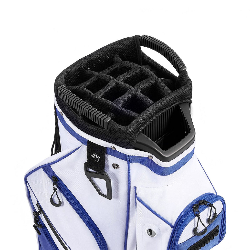 Golf Cart Bag, 15 Way Top Divider Organizer, Golf Club Bag with Full-length Divider, Storage Pockets, Ergonomic Shoulder Strap, Rain Hood, Smooth Zippers, Lightweight Polyester for Men & Women
