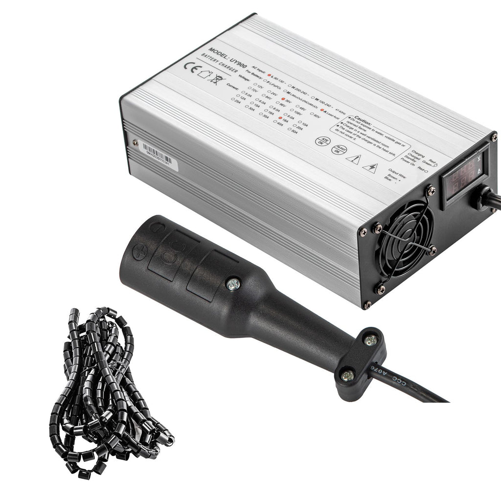 Golf Cart Battery Charger 48V Club Car Charger 15A Golf Cart Electric Charger 3 Pin Plug Round/LED Club Car Battery Charger Aluminum Shell Power Wise Golf Cart Battery Charger for Ez Go Yamaha