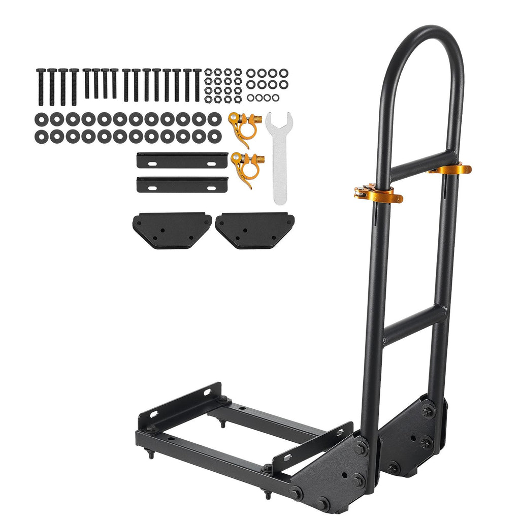 Golf Cart Grab Bar, 17.7 x 9.3 x 35.6 Inch, Compatible with Most Golf Carts with Metal Footplates, No Modification Needed, 27.5 to 33.5 Inch Height Adjustable Carbon Steel Rear Seat Grab Bar