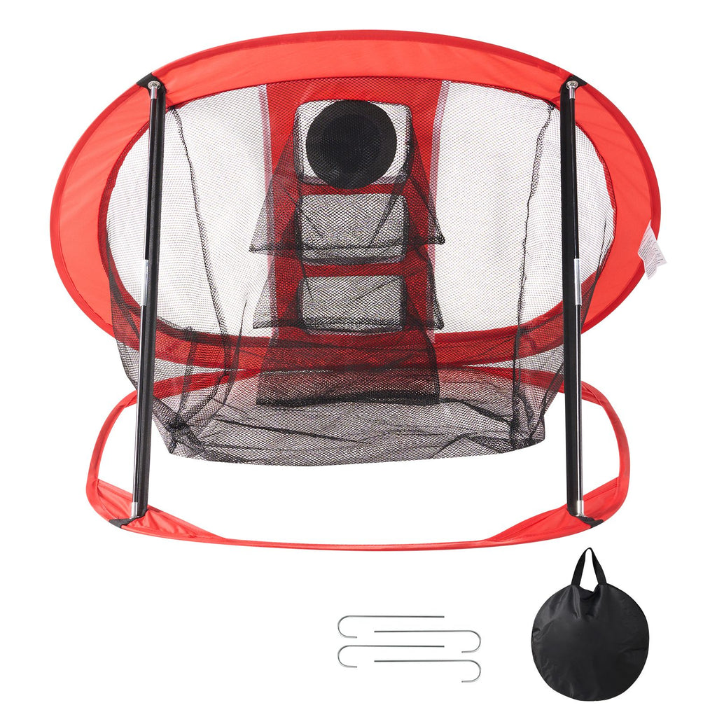 Golf Chipping Net, Pop Up Golf Practice Net, Portable Indoor Outdoor Home Golf Hitting Aid Net with Target and Carry Bag, for Backyard Driving Training Swing, Gift for Men, Golf Lover, Red