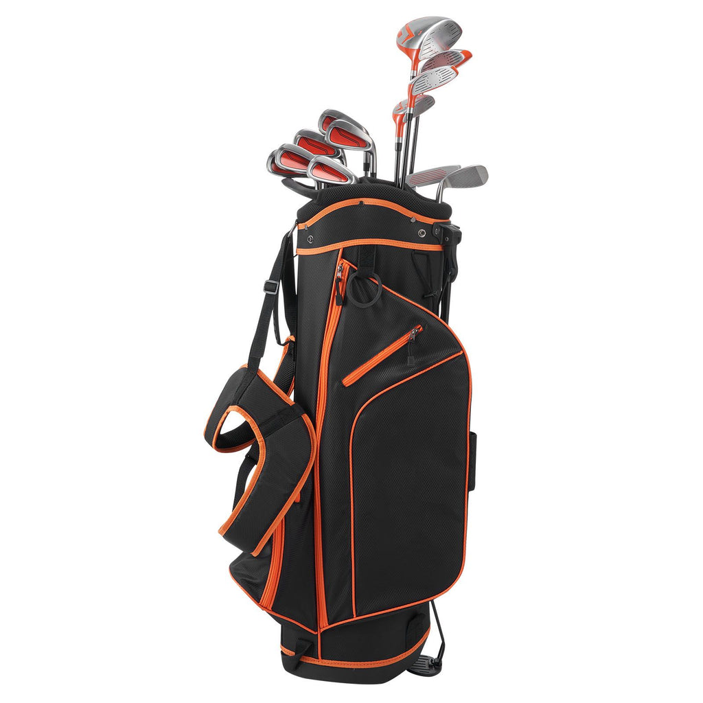 Golf Club Set, 12 Pieces Women's Golf Club Complete Set Right Handed with 460CC #1 Driver, #3 & 5 Fairway Wood, #4 Hybrid, #5/#6/#7/#8/#9/#PW/#SW Irons, L-Shaped Putter, Golf Stand Bag, Orange
