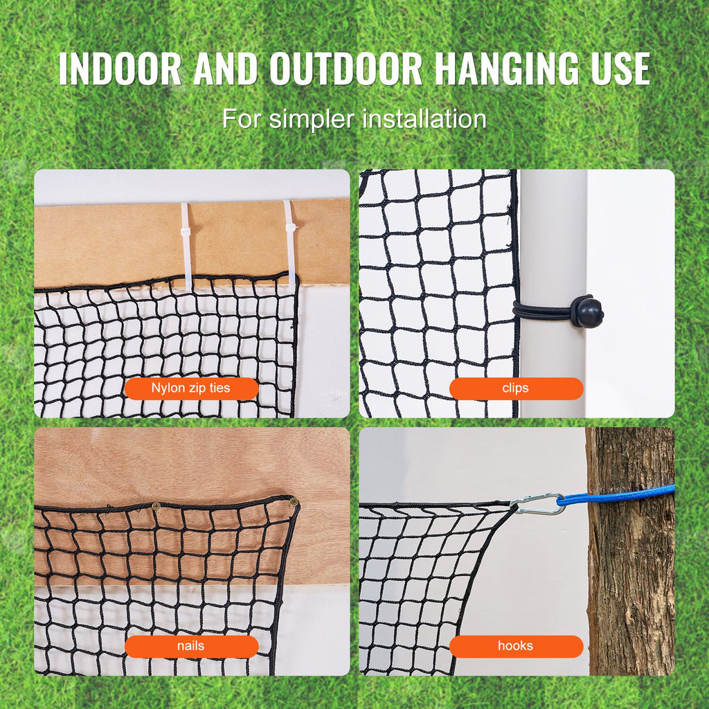 Golf Net, 10x10ft Golf Practice Net, Indoor Hitting Net for Golf, Baseball, Hockey, Soccer, Heavy Duty Nylon DIY Ball Net, Sports Netting Barrier for Backyard Driving Training Swing (Net Only)