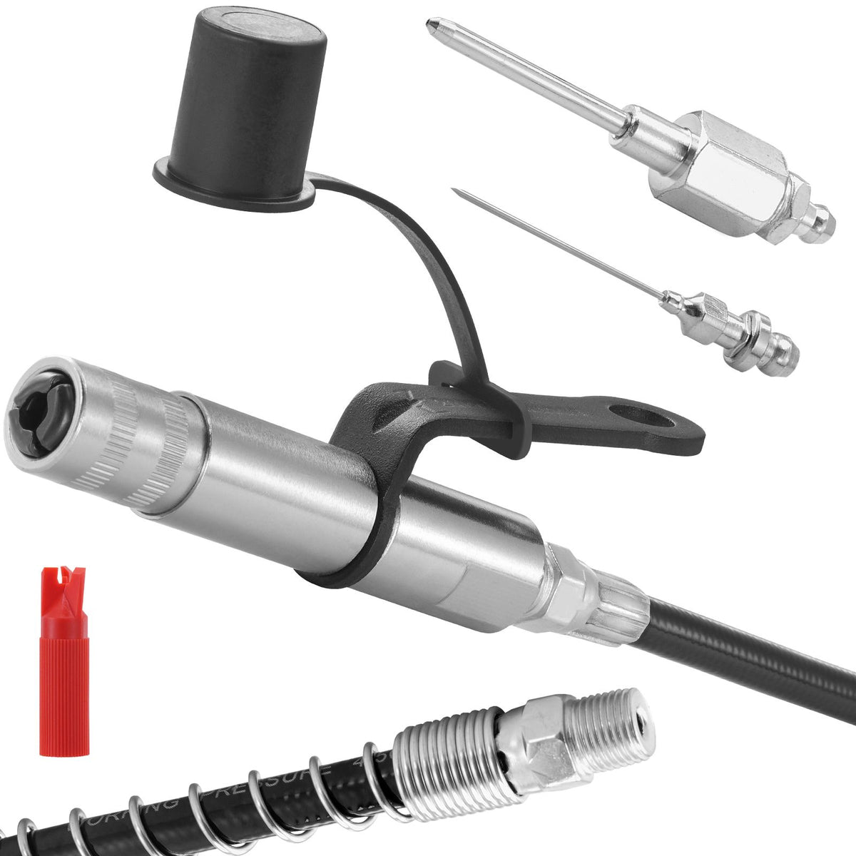 Grease Gun Coupler, 10000 PSI High Pressure, 3-Jaw Locking, Quick R ...