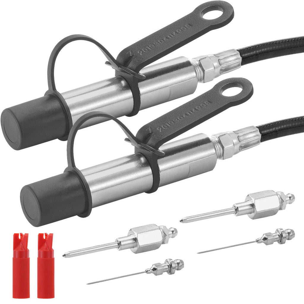 Grease Gun Coupler 2 PCS, 10000 PSI High Pressure, 3-Jaw Locking Quick Release Grease Gun Tip with Hose/Cleaner/Extension Needle/Leak-Proof Cap, Compatible with All Grease Guns 1/8" NPT Fittings