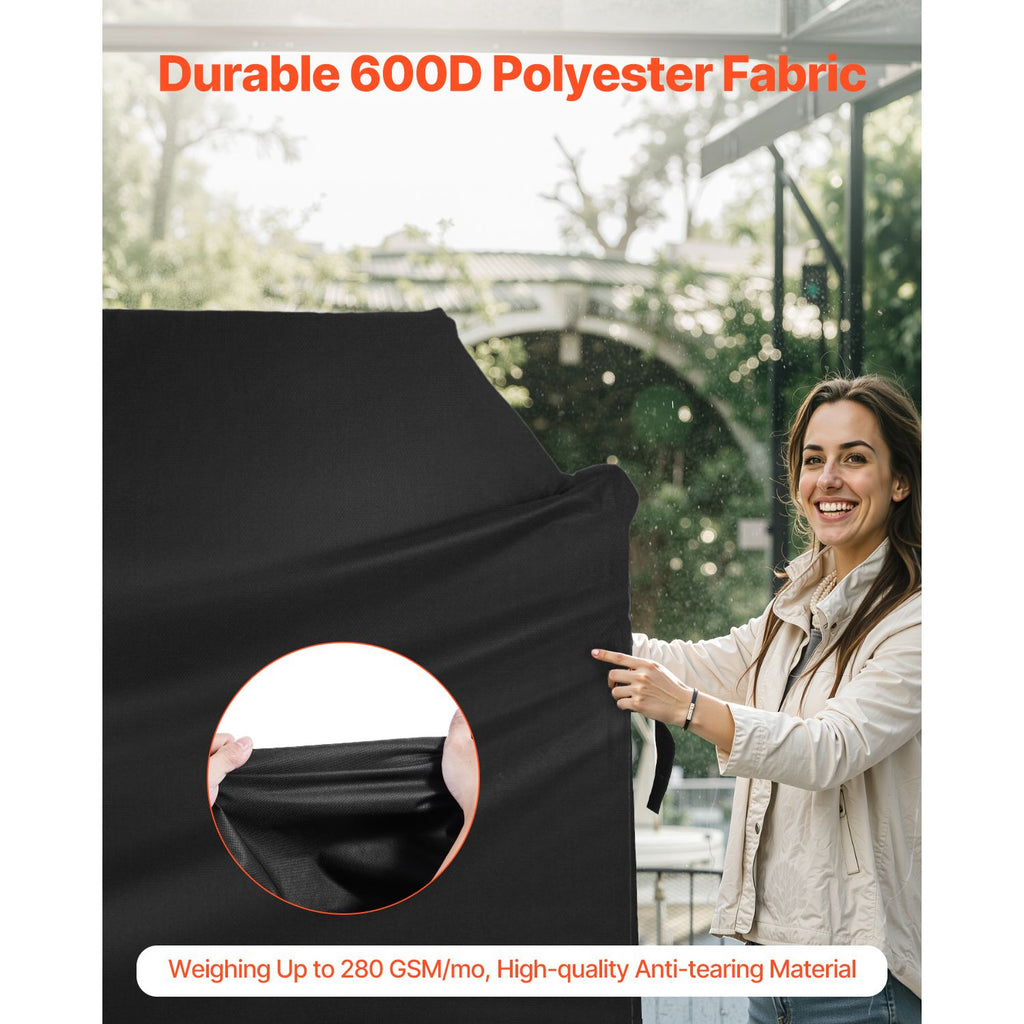 Grill Cover, 58 inch BBQ Covers for Outdoor Grills, Waterproof, Fade Resistant, Weather Resistant Heavy Duty 600D Polyester, Easy On/Off, with Hook-and-Loop Straps, Black image 2