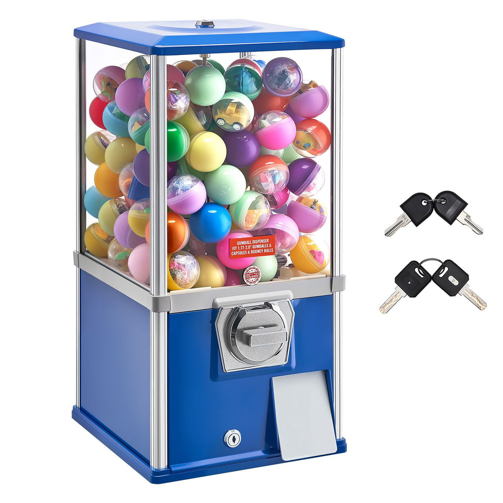 Gumball Machine, 21 inch Height Candy Vending Machine Dispenser, 25-Cent Vending Machines for Shopping Malls, Supermarkets, Amusement Parks, Arcades, Holds Up to 180 1.77 inch Spherical Candies