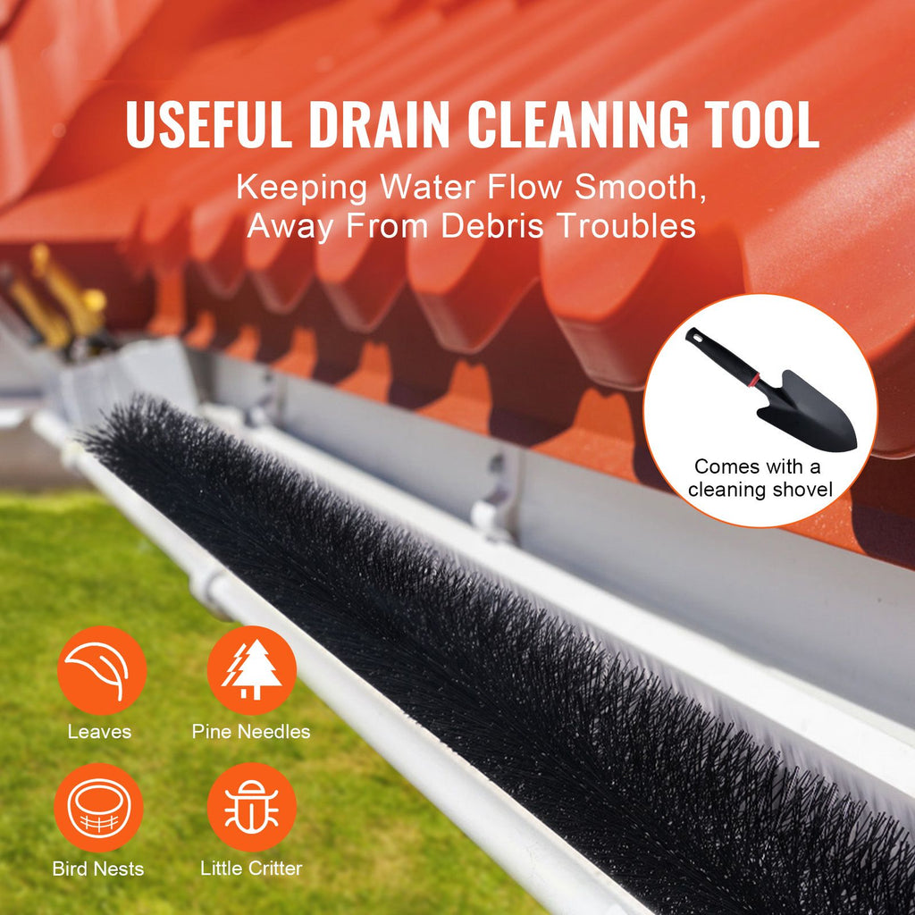 Gutter Brush, 120 Feet Total Length 4.33 inch Diameter Gutter Cleaning Tools, Ground-Level Gutter Brush Leaf Guard for 5 Inch Gutters, Easily Clear roof Leaves and Debris, 40 Pack image 2
