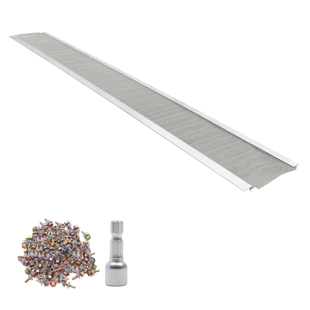 Gutter Guard, 5 in Aluminum Gutter Cover with Stainless Steel Micro Mesh, Heavy-Duty 48ft Length, 0.04in Thick, Leaf Guard for Debris and Pine Needles, Easy DIY Install, Screws Included, 12 PCS