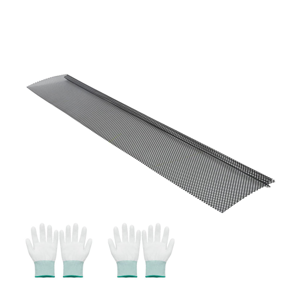 Gutter Guard, 6 in Powder-Coated Steel Gutter Screen, Heavy-Duty 120 ft Length, 0.04 in Thickness, Leaf Guard for Debris and Leaves, Easy DIY Install, Fits 6" Standard Systems, 40 Pack, Black