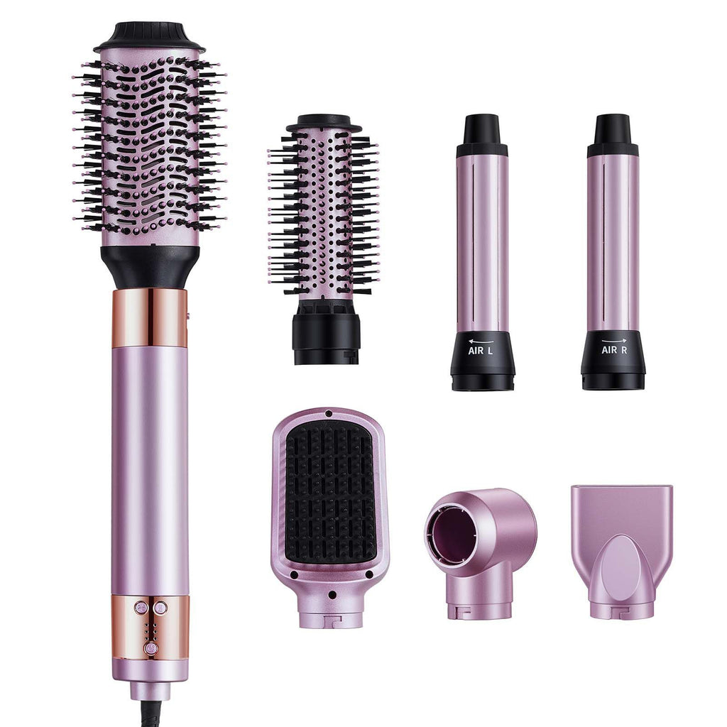 Hair Styler and Dryer Brush, 6-in-1 Multi Air Styler, 110,000RPM High-Speed Ionic Blow Dryer Brush with Brushless Motor, 2 Auto-Wrap Curlers, 3 Brush & 2 Nozzles, Styling Tool for All Hair Type