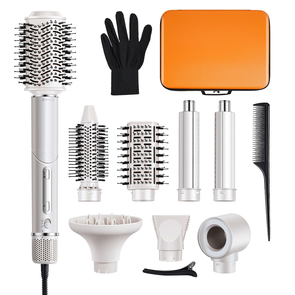 Hair Styler Dryer Brush, 7-in-1 Professional Multi Styler, 110,000RPM High-Speed Hot Air Styler with Brushless Motor, 2 Auto-Wrap Curler, 3 Brushes & 3 Nozzle, 90° Folding Design for Fast Drying