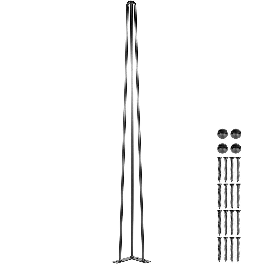 Hairpin Table Legs 36 in Black Set of 4 Desk Legs 220 lbs Load Capacity Each Leg Hairpin Desk Legs 3 Rods for Bench Desk Dining End Table Chairs Carbon Steel DIY Heavy Duty Furniture Legs