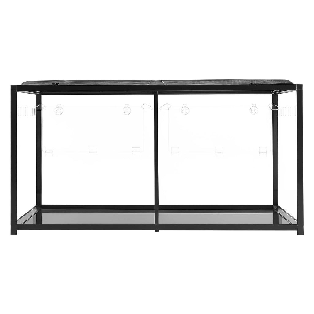 Hamster Cage 47.2"x23.6"x25.4" 360° Viewing Metal Hamster Habitat, Transparent Small Animal Cage with Top Access & Front Door, Large Portable Pet House for Guinea Pig, Gerbil (7.7 ft², Black)