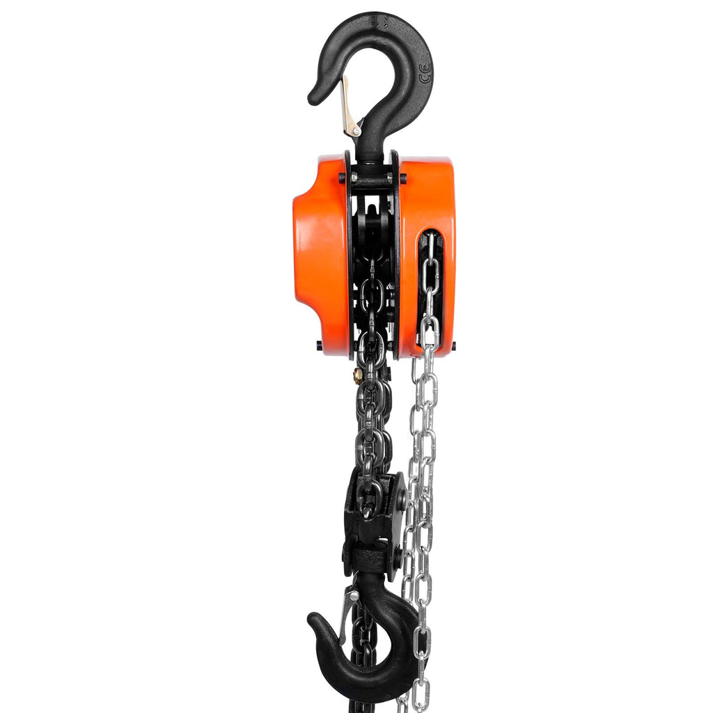 Hand Chain Hoist, 3 Ton 6600 lbs Capacity 10 FT Come Along, G80 Galvanized Carbon Steel with Double-Pawl Brake, Auto Chain Leading & 360° Rotation Hook, for Garage Factory Dock