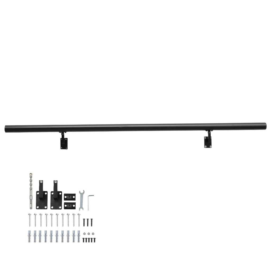 Handrail Stair Railing, 5 ft, Wall Mount Handrails for Indoor Stairs, Thickened Aluminum Alloy Hand Rail with Installation Kit, 440 LBS Load Capacity Stairway Railing for Outdoor Stairs