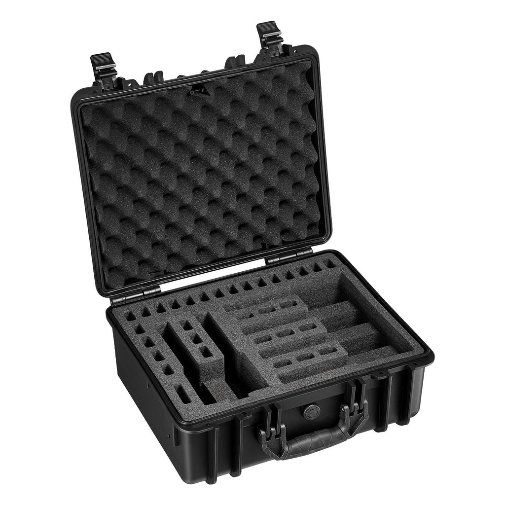 Hard Pistol Case, Heavy Duty Hard Gun Case with XPE Foam Interior, Waterproof Pistol Storage Box with Customizable Lining & Handle for Gun, Lenses, Camera, Gear, TSA Compliant, 18.7x12.5x7.5 in