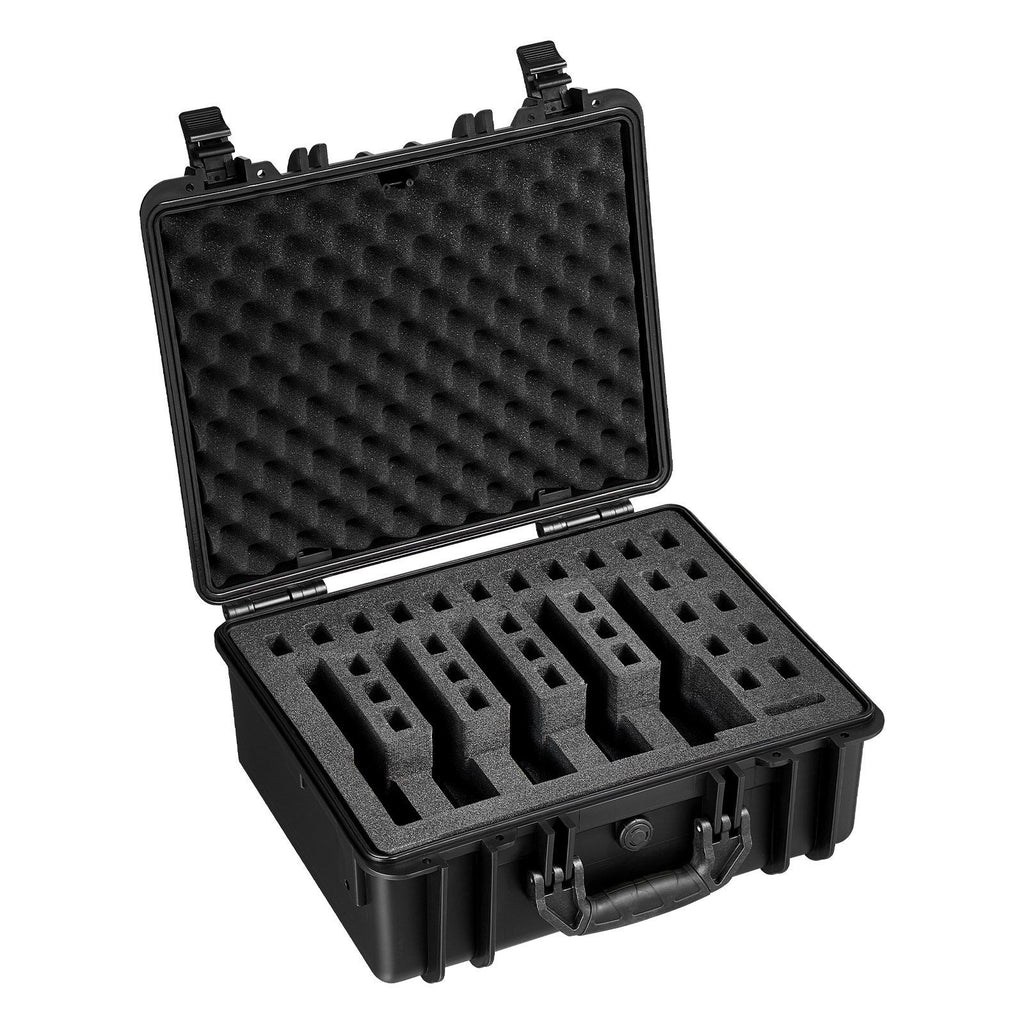 Hard Pistol Case, Heavy Duty Hard Gun Case with XPE Foam Lining, Waterproof Pistol Storage Box with Customizable Interior & Handle for Gun, Lenses, Camera, Gear, TSA Compliant, 18.7x12.5x7.5 in