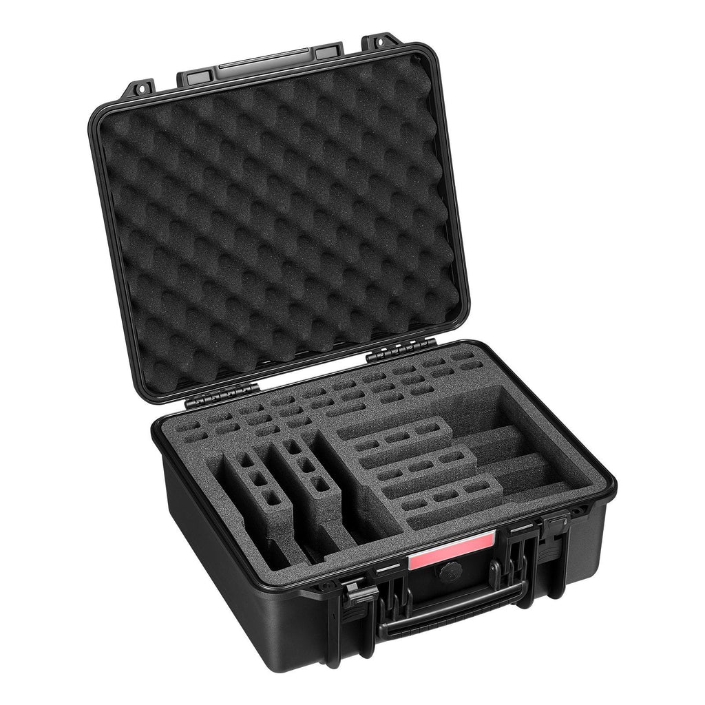 Hard Pistol Case, Heavy Duty Hard Gun Case with XPE Foam Lining, Waterproof Pistol Storage Box with Customizable Interior & Handle for Gun, Lenses, Camera, Gear, TSA Compliant, 19.3x17.1x8.3 in